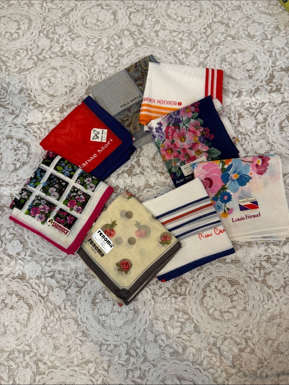 8 lots Floral Multi-Color Cotton neck scarfs/ handkerchief
